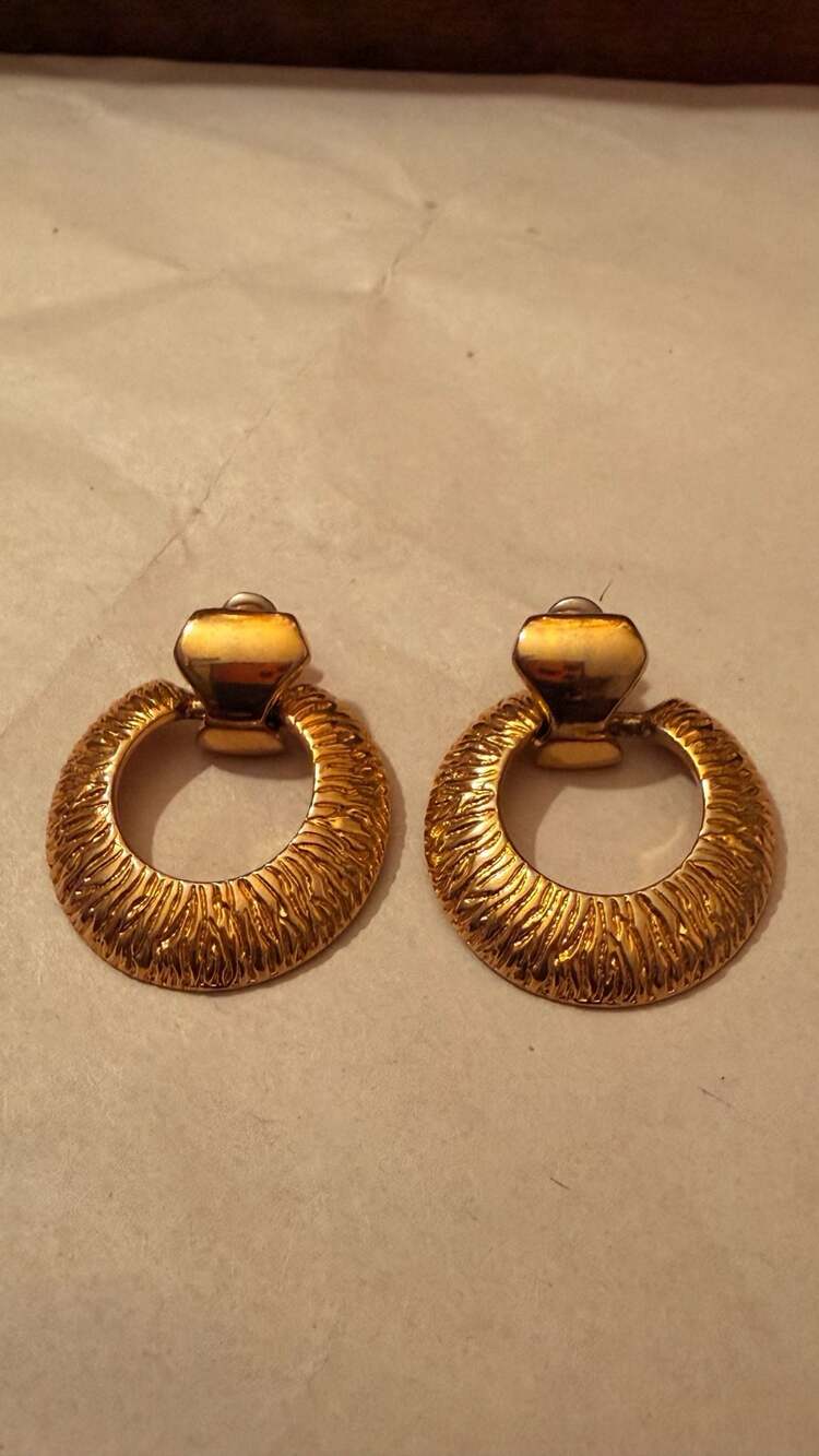 Vintage Givenchy Textured Gold Tone Door Knockers